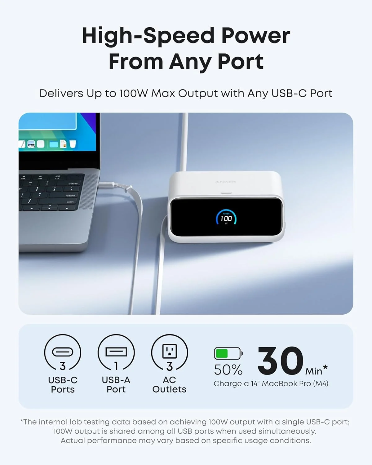 ایستگاه شارژ نانو انکر، چند راهی برق 7 در 1 USB-C برای آیفون 16، کابل جمع شونده 2.3 فوتی Anker InstaCord، 3 پورت USB-C، 1 پورت USB-A، 3 پریز AC، شارژ سریع 100 واتی رومیزی برای مک بوک، خانه، دفتر (بدون باتری) ایستگاه شارژ نانو انکر، چند راهی برق 7 در 1 USB-C برای آیفون 16، کابل جمع شونده 2.3 فوتی Anker InstaCord، 3 پورت USB-C، 1 پورت USB-A، 3 پریز AC، شارژ سریع 100 واتی رومیزی برای مک بوک، خانه، دفتر (بدون باتری)