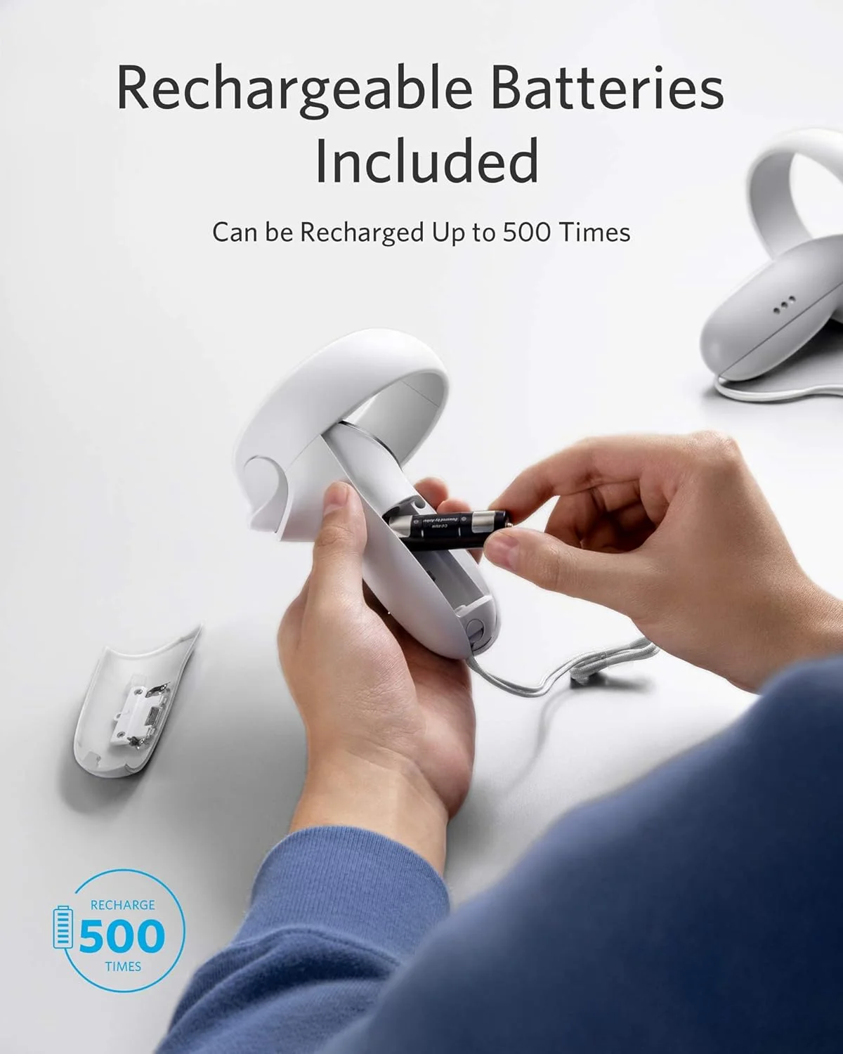 پایه شارژ Anker برای Oculus Quest 2، پایه شارژ دارای گواهی Oculus، پایه نگهدارنده هدست و جایگاه کنترلر با 2 باتری قابل شارژ، شارژر و کابل USB-C پایه شارژ Anker برای Oculus Quest 2، پایه شارژ دارای گواهی Oculus، پایه نگهدارنده هدست و جایگاه کنترلر با 2 باتری قابل شارژ، شارژر و کابل USB-C