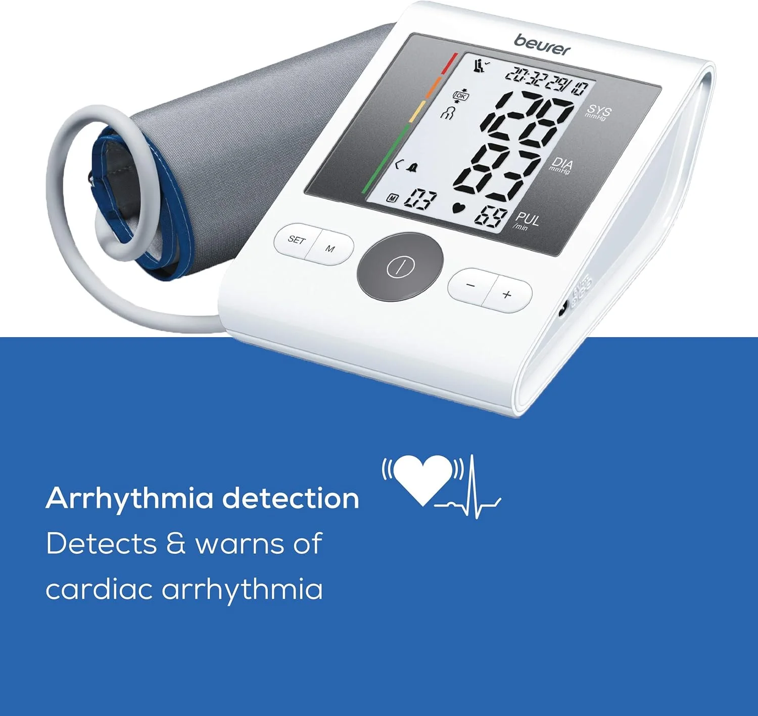 فشارسنج بازویی اتوماتیک بیورر BM28 با نشانگر استراحت ثبت شده برای دقت، دستگاه پزشکی با نشانگر خطر کدبندی شده رنگی و تایید شده برای استفاده در دوران بارداری فشارسنج بازویی اتوماتیک بیورر BM28 با نشانگر استراحت ثبت شده برای دقت، دستگاه پزشکی با نشانگر خطر کدبندی شده رنگی و تایید شده برای استفاده در دوران بارداری