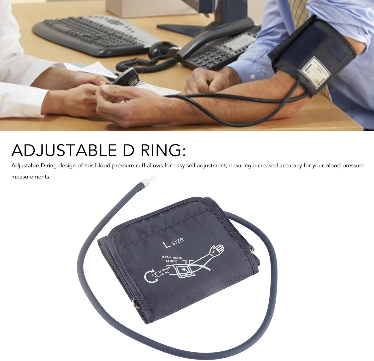 بازوبند فشار خون، بازوبند جایگزین فشار خون، بسته 2 عددی بازوبند فشار خون با اتصال، بند بازوبند بزرگ قابل تنظیم، بازوبند جایگزین فشار خون برای افراد مسن (22 ~