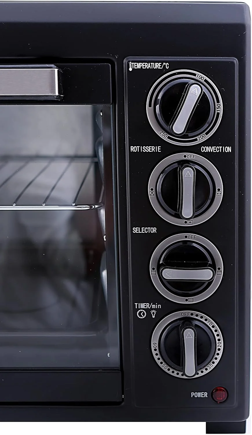 فر برقی 48 لیتری جیپاس مدل G04451 | دارای عملکرد کانوکشن و جوجه گردان، مناسب برای گریل کردن | تایمر 60 دقیقه ای با زنگ هشدار | المنت های حرارتی 2000 واتی از جنس استیل ضد زنگ | مشکی