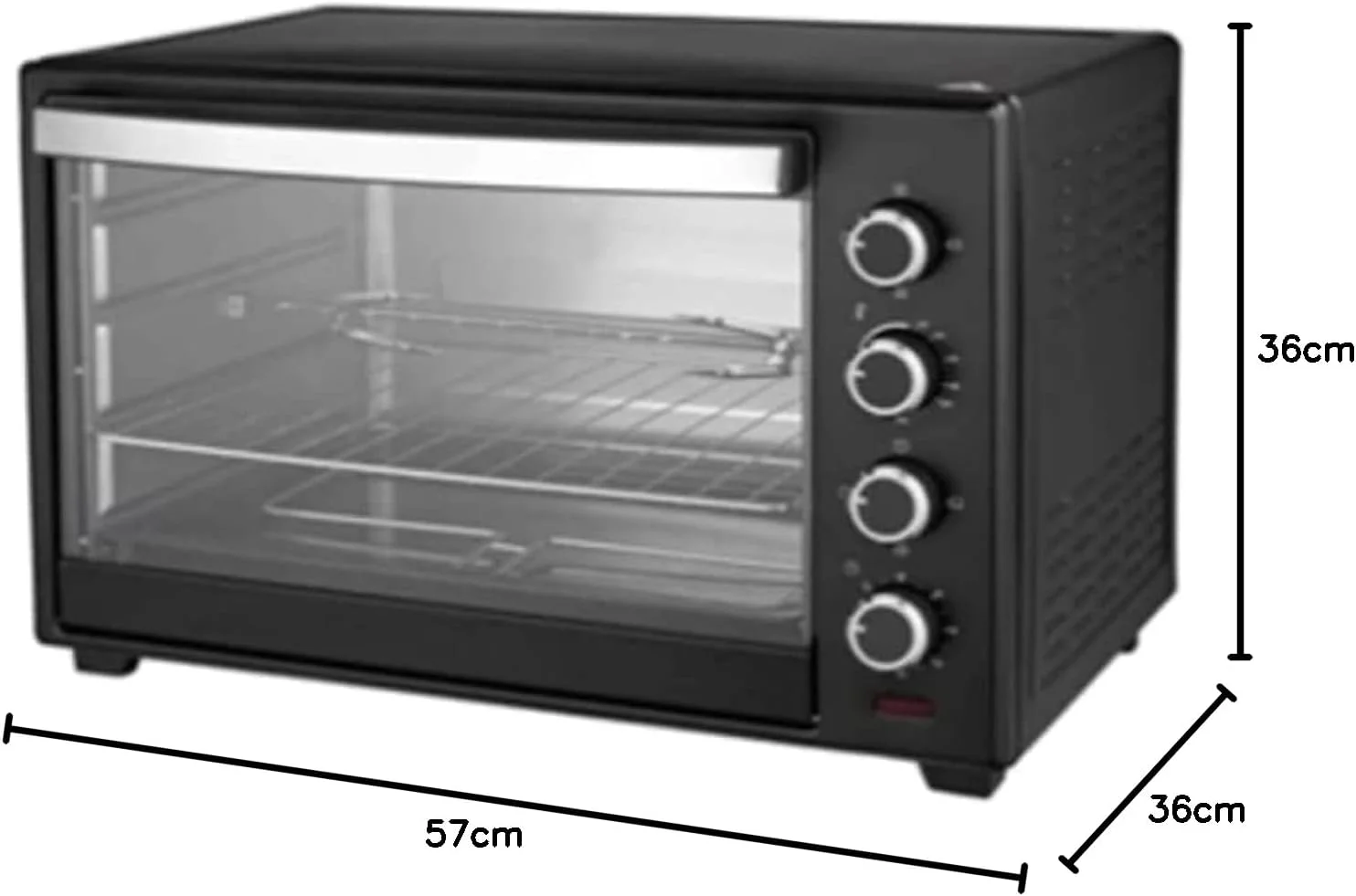 فر برقی 48 لیتری جیپاس مدل G04451 | دارای عملکرد کانوکشن و جوجه گردان، مناسب برای گریل کردن | تایمر 60 دقیقه ای با زنگ هشدار | المنت های حرارتی 2000 واتی از جنس استیل ضد زنگ | مشکی