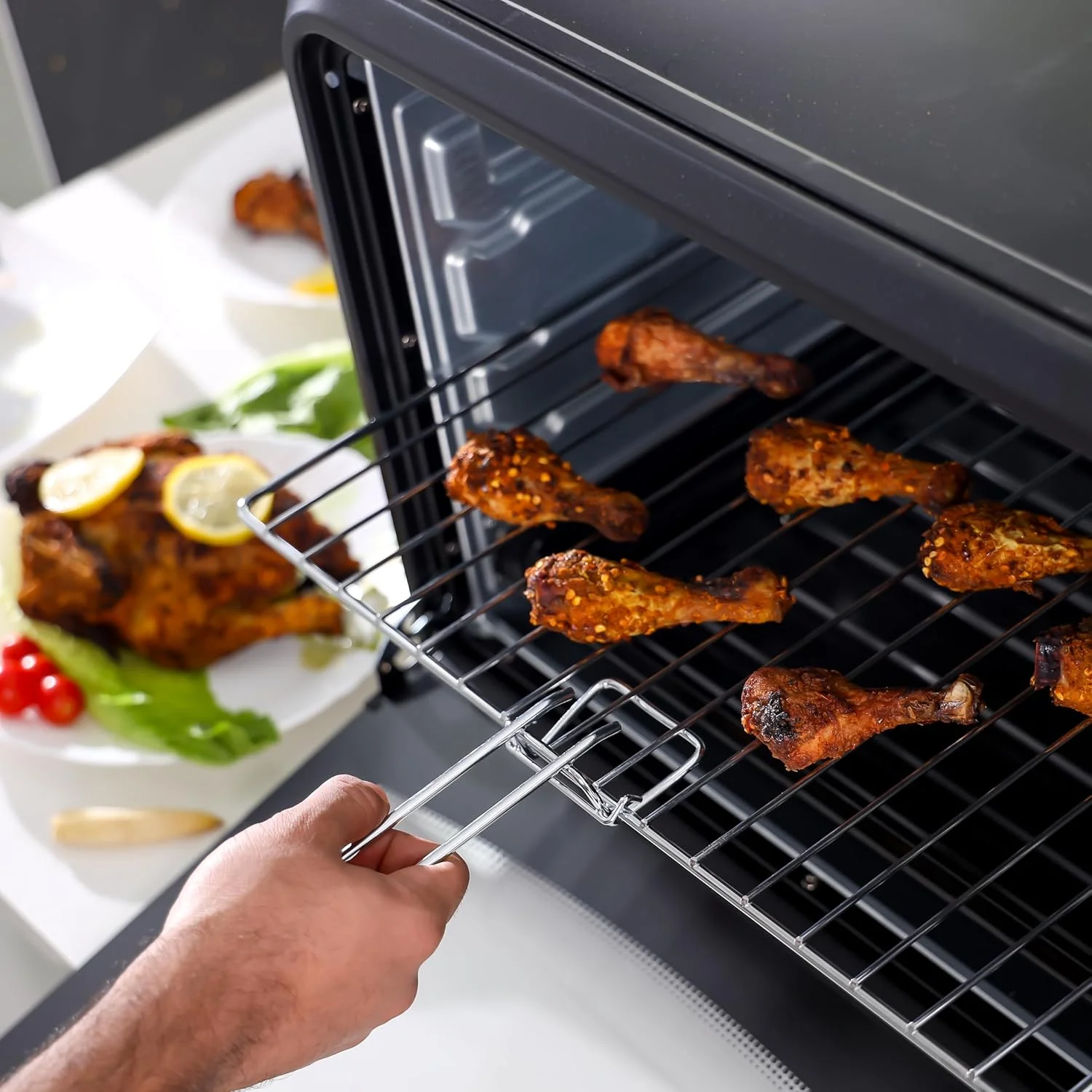 فر برقی جیپاس مدل GO4401N با قابلیت کانوکشن و جوجه گردان، 55 لیتر