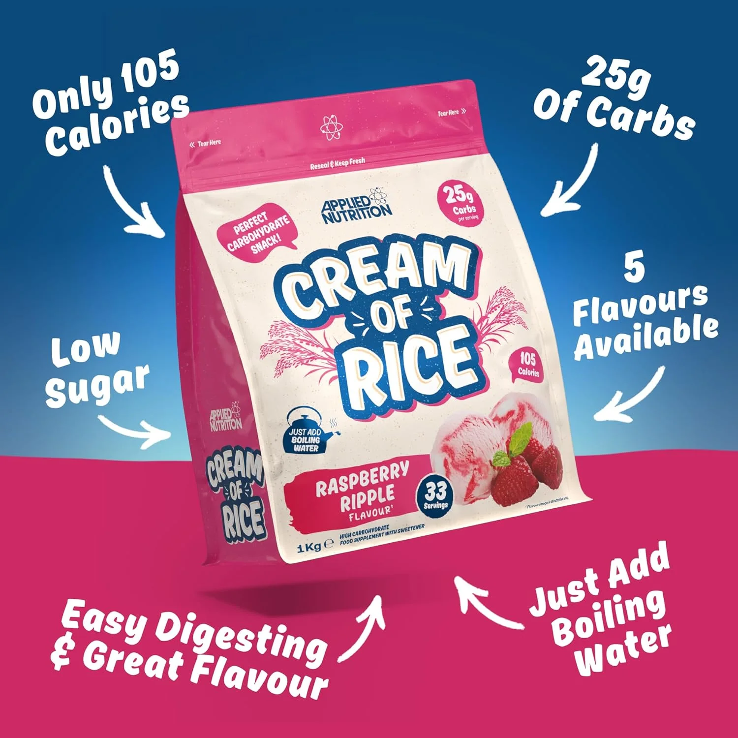 کرم برنج اپلاید نوتریشن - مکمل کرم برنج با کربوهیدرات بالا، منبع انرژی برای صبحانه و میان وعده، هضم آسان، کم شکر، کم چرب، وگان، 1 کیلوگرم (33 سروینگ، تمشک) کرم برنج اپلاید نوتریشن - مکمل کرم برنج با کربوهیدرات بالا، منبع انرژی برای صبحانه و میان وعده، هضم آسان، کم شکر، کم چرب، وگان، 1 کیلوگرم (33 سروینگ، تمشک)