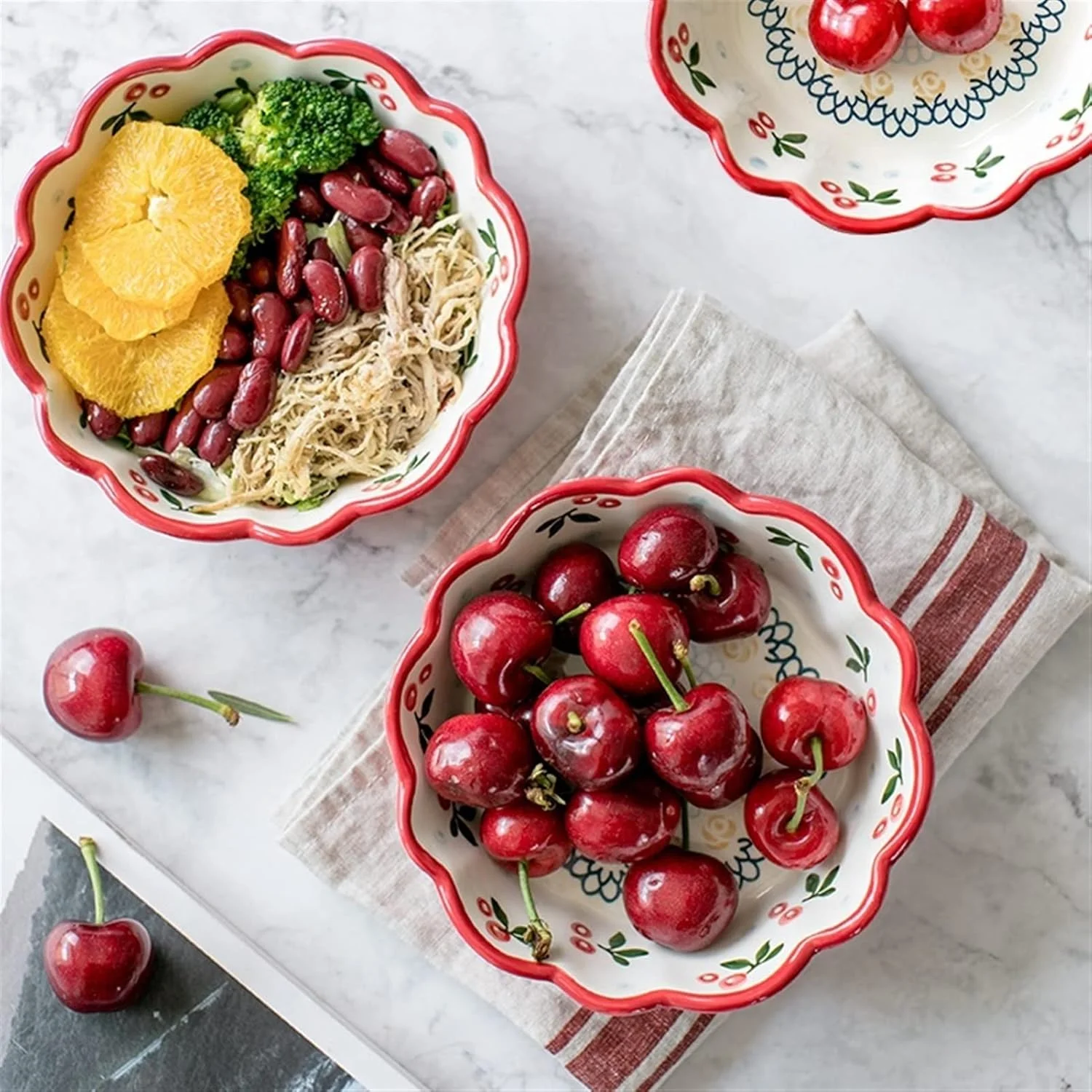 کاسه سرامیکی طرح گیلاس، دست ساز، مناسب سالاد، سس، پخت و پز، غذای کودک و میوه (7 اینچ) کاسه سرامیکی طرح گیلاس، دست ساز، مناسب سالاد، سس، پخت و پز، غذای کودک و میوه (7 اینچ)