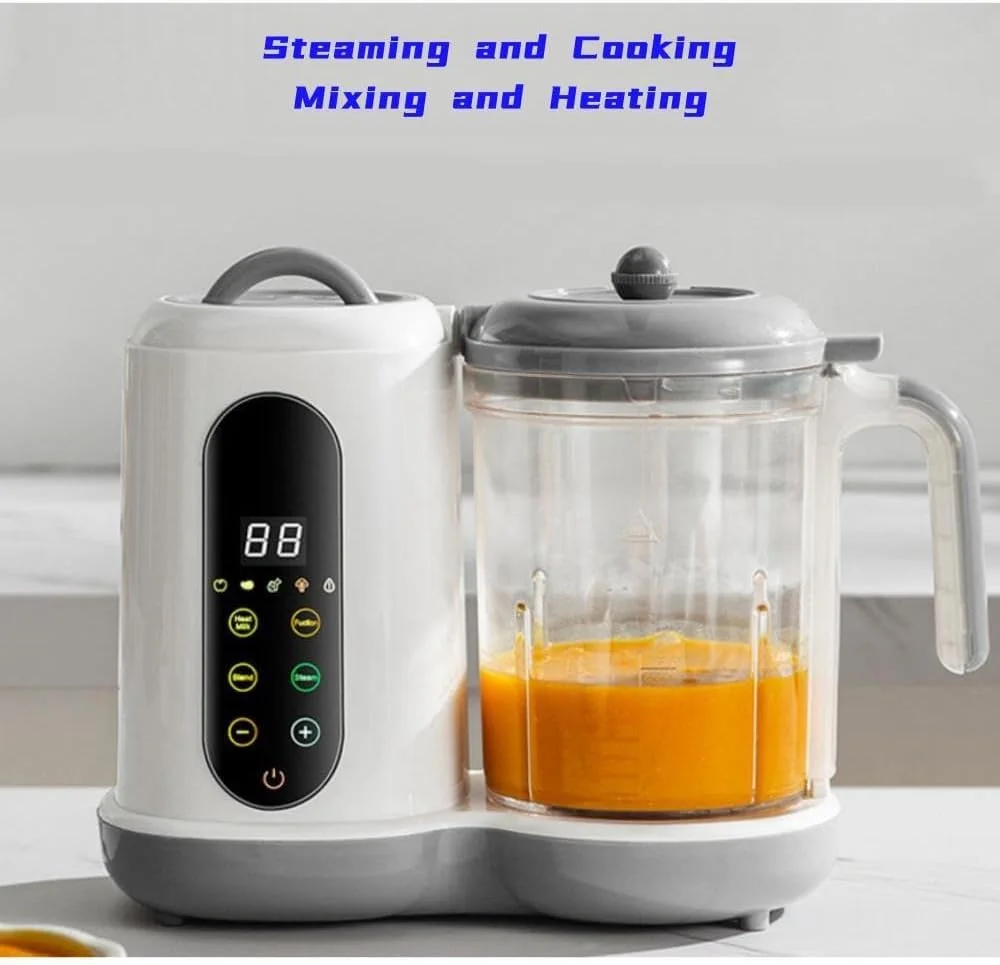 دستگاه غذاساز کودک، پردازشگر چند منظوره، زمان دار، دیگ بخار کنترل هوشمند، پخت و آسیاب کاملا خودکار، دستگاه آسیاب گرم کننده غذای کودک با صفحه لمسی خود تمیز شونده LCD، (سفید) دستگاه غذاساز کودک، پردازشگر چند منظوره، زمان دار، دیگ بخار کنترل هوشمند، پخت و آسیاب کاملا خودکار، دستگاه آسیاب گرم کننده غذای کودک با صفحه لمسی خود تمیز شونده LCD، (سفید)