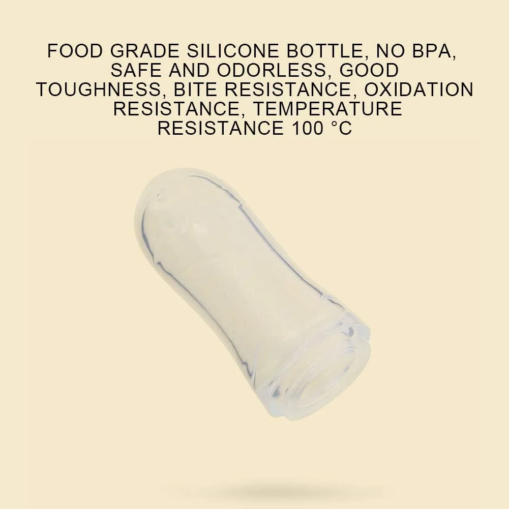 شیشه شیر کودک با قاشق سیلیکونی، بطری مکمل غذای کودک، شیشه شیر سیلیکونی کودک 90 میلی لیتر (زرد) شیشه شیر کودک با قاشق سیلیکونی، بطری مکمل غذای کودک، شیشه شیر سیلیکونی کودک 90 میلی لیتر (زرد)