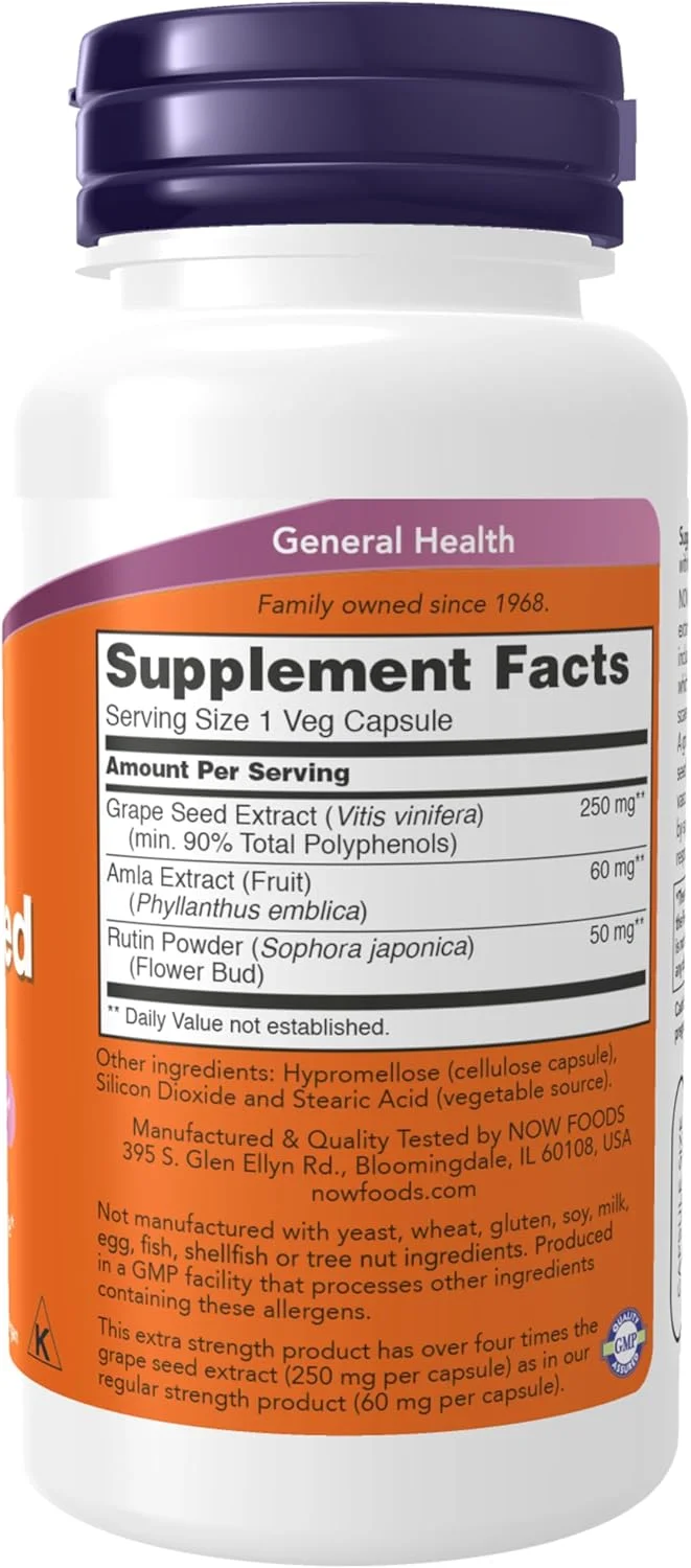 نو فودز، عصاره دانه انگور، قدرت مضاعف، 250 میلی گرم، 90 کپسول گیاهی - دانه انگور نو فودز، عصاره دانه انگور، قدرت مضاعف، 250 میلی گرم، 90 کپسول گیاهی - دانه انگور