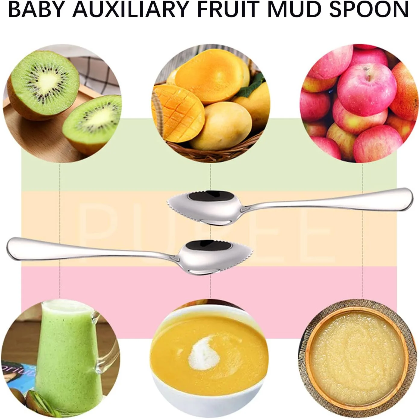 ۴ عدد قاشق گریپ فروت، قاشق کیوی ۱۶.۸ سانتی متری، قاشق استیل ضد زنگ، قاشق دندانه دار، مکمل غذای کودک، قاشق میوه، قاشق دسر، قاشق میوه با لبه دندانه دار، برای کیوی، سیب ۴ عدد قاشق گریپ فروت، قاشق کیوی ۱۶.۸ سانتی متری، قاشق استیل ضد زنگ، قاشق دندانه دار، مکمل غذای کودک، قاشق میوه، قاشق دسر، قاشق میوه با لبه دندانه دار، برای کیوی، سیب