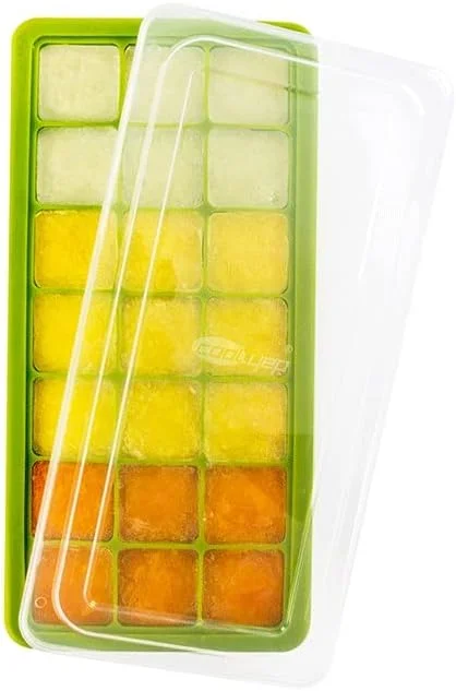 قالب یخ خانگی سیلیکونی با درب، مناسب برای نگهداری مواد غذایی کودک و تهیه یخ قالب یخ خانگی سیلیکونی با درب، مناسب برای نگهداری مواد غذایی کودک و تهیه یخ