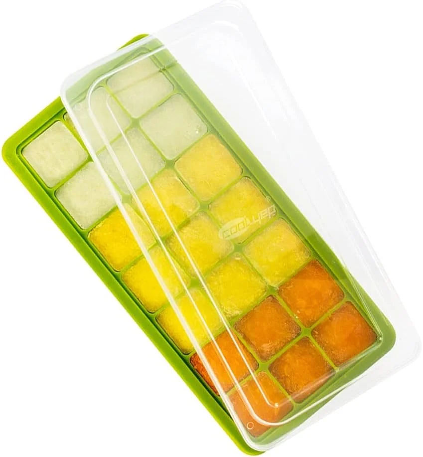 قالب یخ خانگی سیلیکونی با درب، مناسب برای نگهداری مواد غذایی کودک و تهیه یخ قالب یخ خانگی سیلیکونی با درب، مناسب برای نگهداری مواد غذایی کودک و تهیه یخ