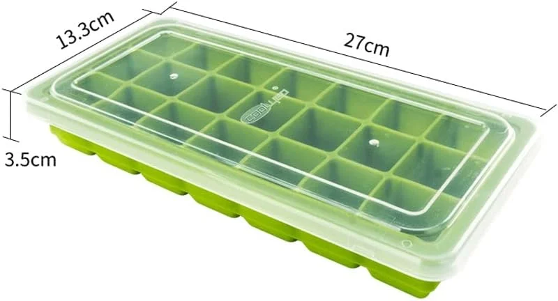 قالب یخ خانگی سیلیکونی با درب، مناسب برای تهیه یخ و نگهداری مواد غذایی