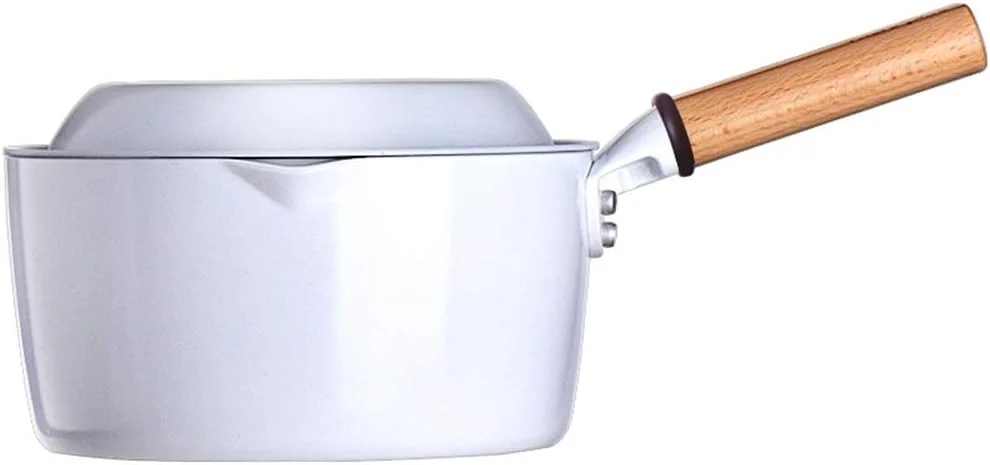 شیرجوش چند منظوره، قابلمه شیر، قابلمه نودل فوری نچسب، قابلمه مکمل غذای کودک با کره یا شکلات برای آشپزخانه، سفید - 10x16x27 سانتی متر