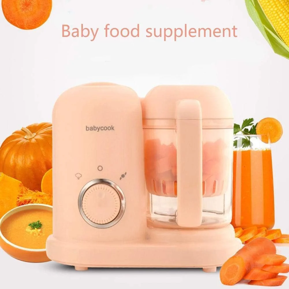 دستگاه غذاساز کودک MYRCLMY - بخارپز، مخلوط کن و آسیاب برقی برای مکمل های غذایی - دستگاه پخت و پز و مخلوط کردن، صورتی