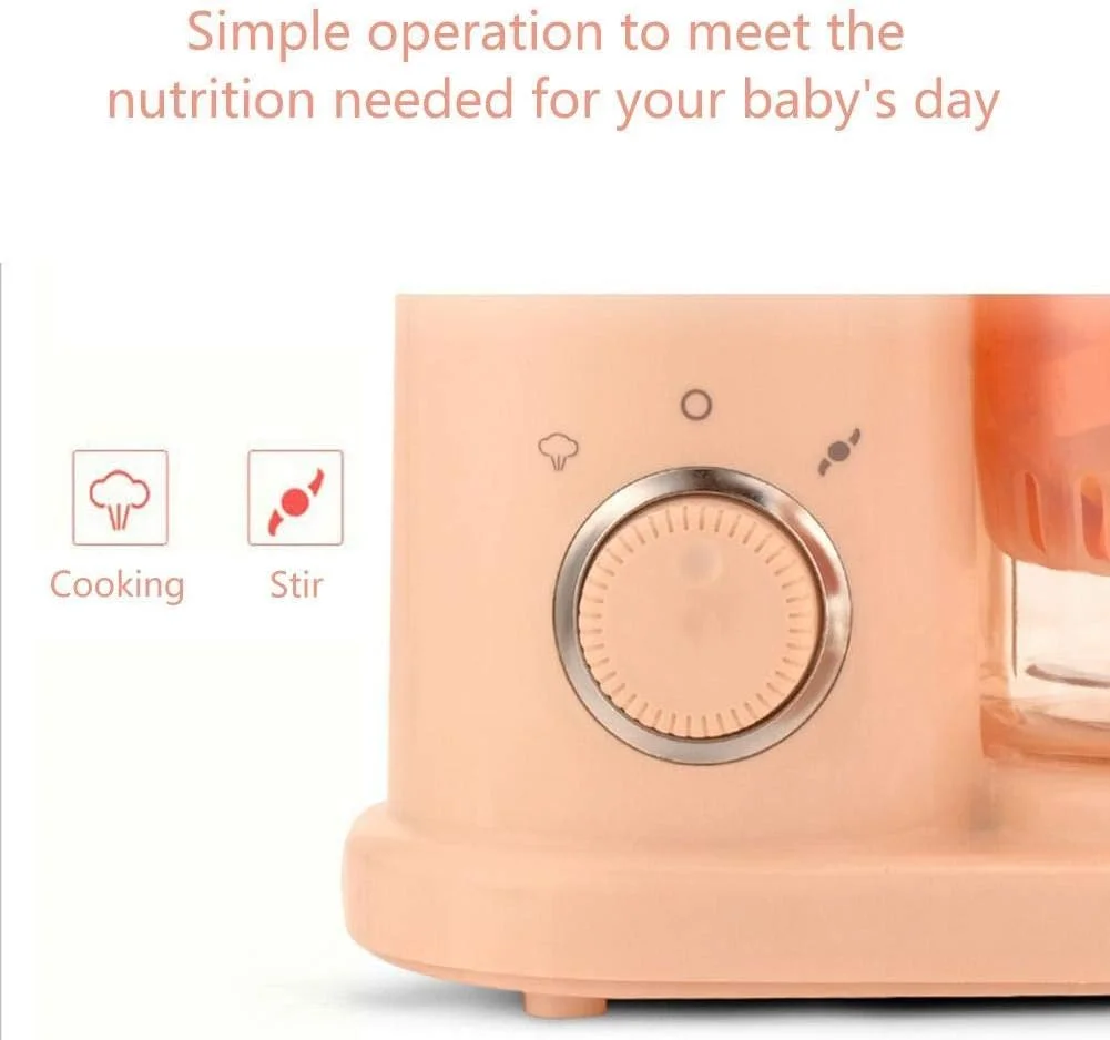 دستگاه غذاساز کودک MYRCLMY - بخارپز، مخلوط کن و آسیاب برقی برای مکمل های غذایی - دستگاه پخت و پز و مخلوط کردن، صورتی