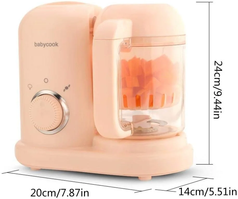 دستگاه غذاساز کودک MYRCLMY - بخارپز، مخلوط کن و آسیاب برقی برای مکمل های غذایی - دستگاه پخت و پز و مخلوط کردن، صورتی