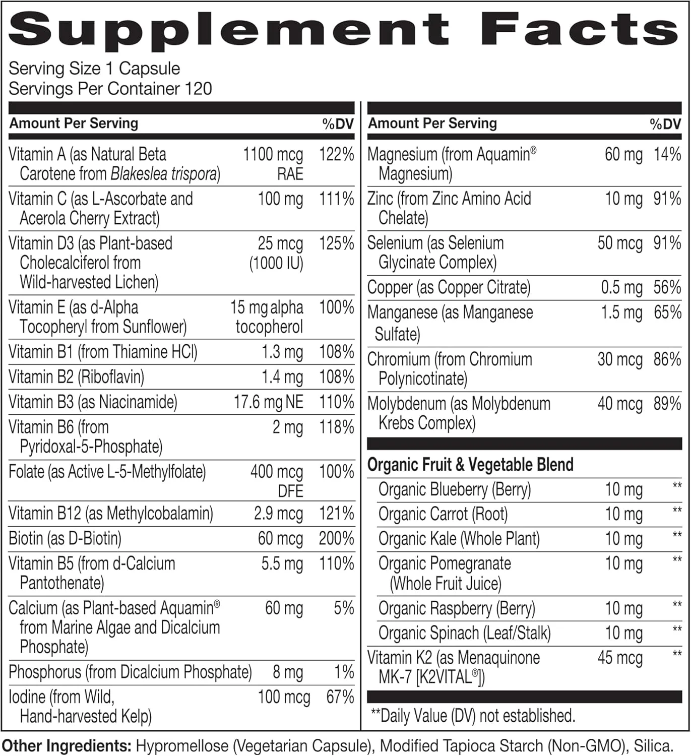مولتی ویتامین روزانه نیچرل او برای مردان بالای 50 سال - با ویتامین ها و مواد معدنی + غذاهای کامل ارگانیک - مکمل برای افزایش انرژی، سلامت عمومی - غیر GMO - 120 کپسول - تامین 4 ماهه