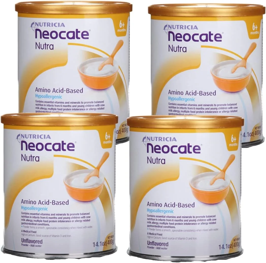 نئوکیت نوترا - غذای جامد هیپوآلرژیک بر پایه اسید آمینه - قوطی 400 گرمی (بسته 4 عددی) نئوکیت نوترا - غذای جامد هیپوآلرژیک بر پایه اسید آمینه - قوطی 400 گرمی (بسته 4 عددی)