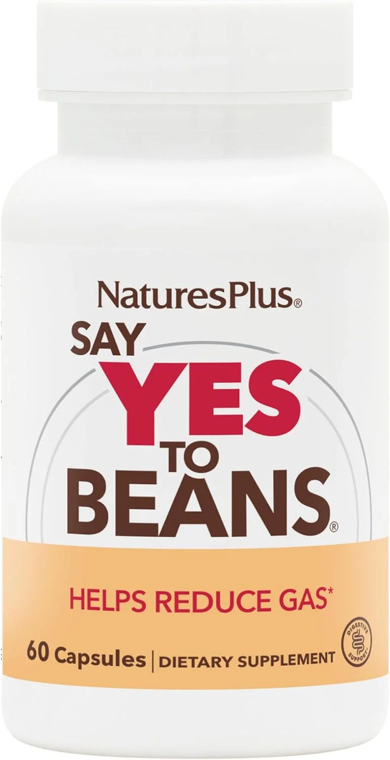 مکمل آنزیم غذایی طبیعی Nature's Plus Say Yes To Beans، 60 کپسول - شامل لوبیا، سبزیجات، غلات کامل و غذای سالم، مناسب برای گیاهخواران مکمل آنزیم غذایی طبیعی Nature's Plus Say Yes To Beans، 60 کپسول - شامل لوبیا، سبزیجات، غلات کامل و غذای سالم، مناسب برای گیاهخواران