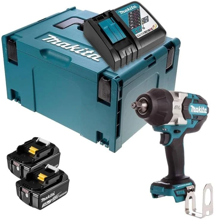 آچار بکس ضربه ای ماکیتا 18 ولت LXT 1000 نیوتن متر 1/2 اینچ (2x3.0 آمپر ساعت) در جعبه MAKPAC مدل DTW1002RFJ