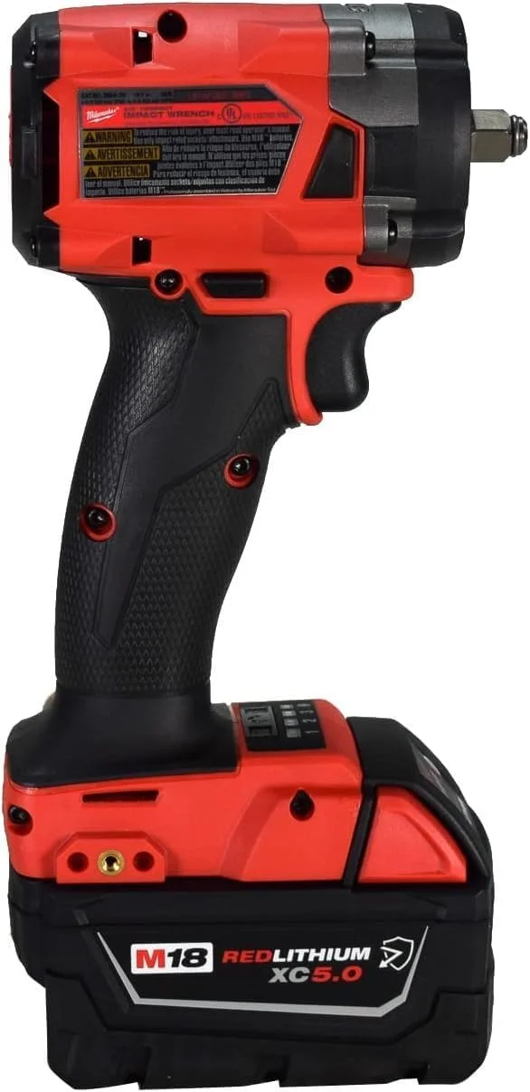 آچار بکس ضربه ای جمع و جور 3/8 اینچ براشلس 18 ولت میلواکی مدل 2854-22R به همراه کیت حلقه اصطکاکی