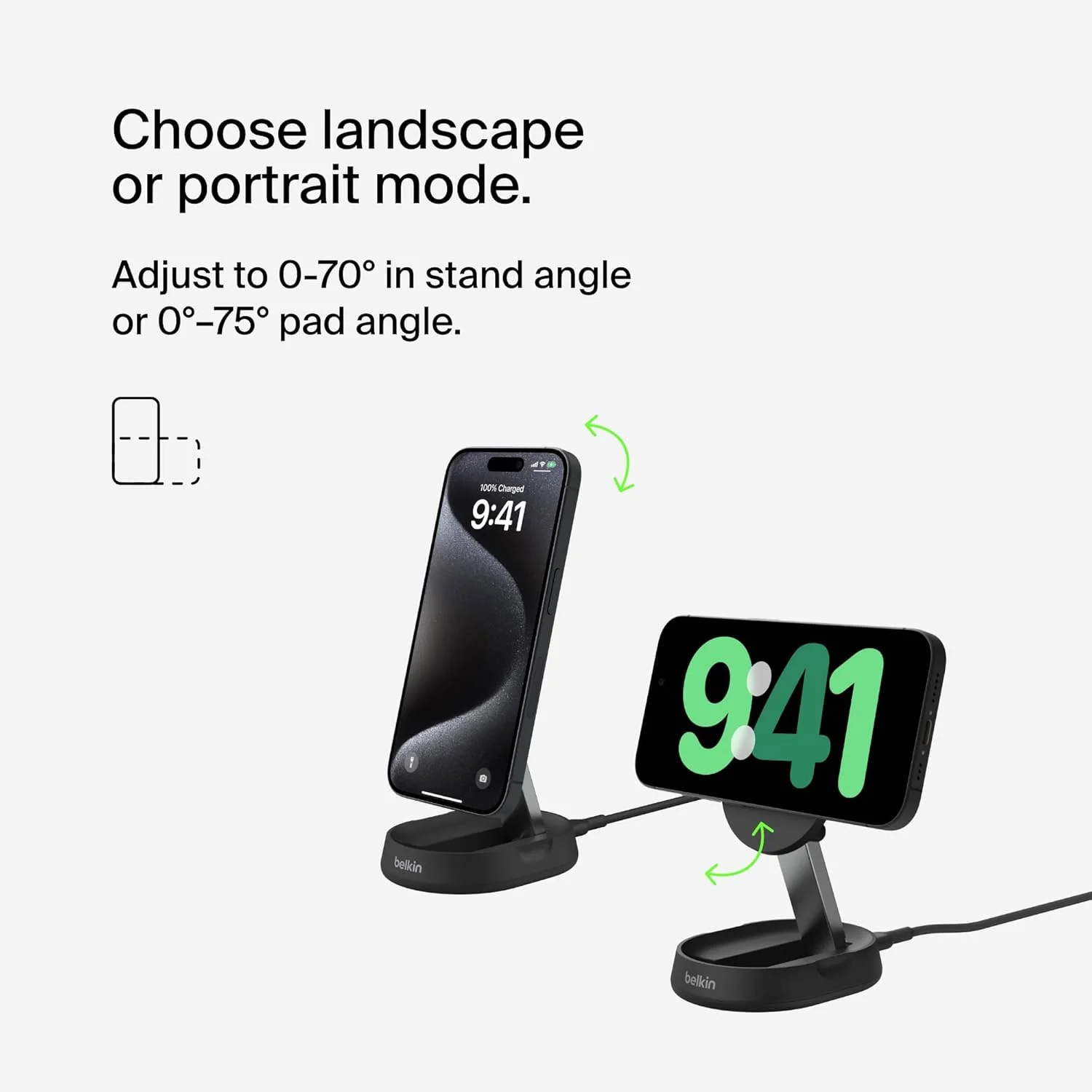 پایه شارژ مغناطیسی تبدیلشونده 15 واتی بلکین - ایستگاه شارژ بیسیم سازگار با MagSafe دارای گواهینامه Qi2، شارژر آیفون برای سری Apple iPhone 16، ایرپادز پرو و غیره - مشکی (بدون منبع تغذیه) پایه شارژ مغناطیسی تبدیلشونده 15 واتی بلکین - ایستگاه شارژ بیسیم سازگار با MagSafe دارای گواهینامه Qi2، شارژر آیفون برای سری Apple iPhone 16، ایرپادز پرو و غیره - مشکی (بدون منبع تغذیه)