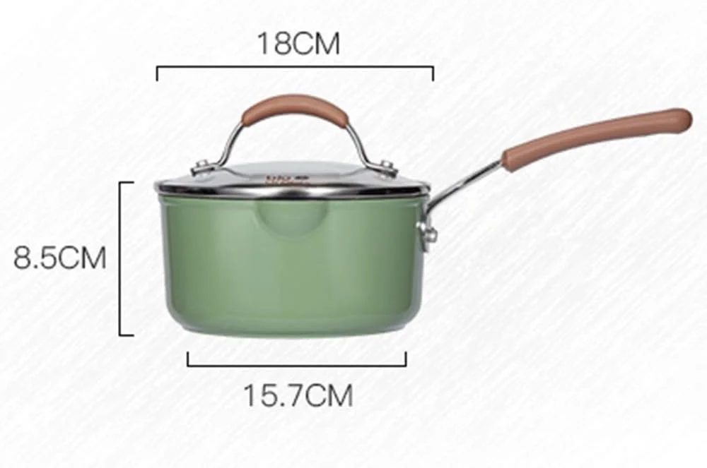 شیرجوش و قابلمه سس، نچسب، مناسب غذای کودک، قابلمه جوشاندن شیر، قابلمه جوشاندن، قابلمه نودل فوری (صورتی 18x8.5x15)