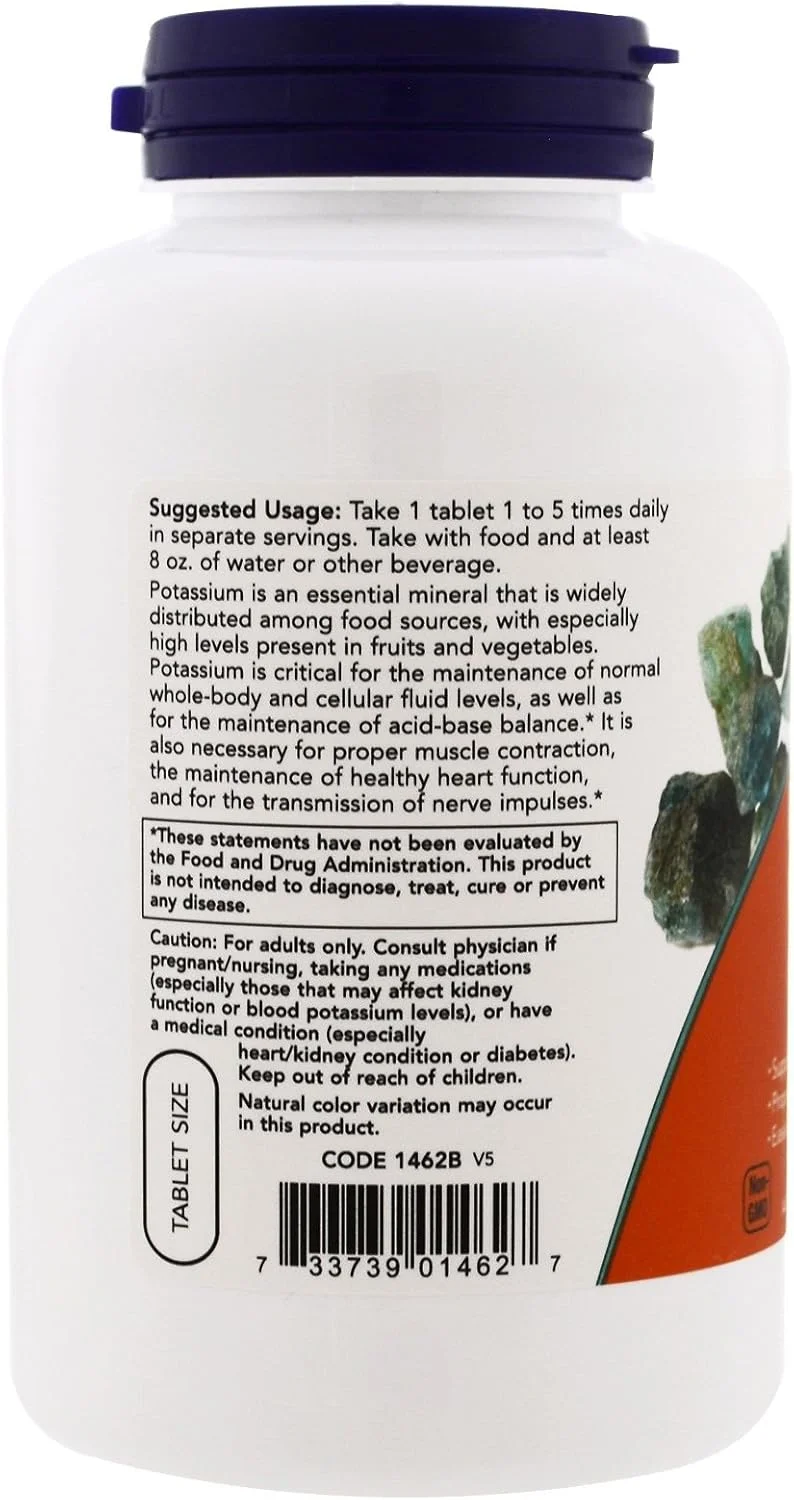 NOW Foods گلوکونات پتاسیم 99 میلی گرم - 250 قرص