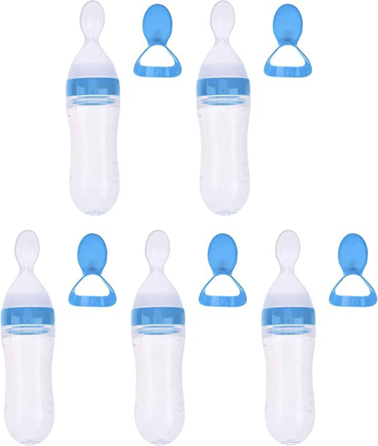 شیشه شیر مکمل غذای نیمه جامد کودک اوله بیبی با قاشق مخصوص (آبی) بسته 5 عددی، فاقد BPA شیشه شیر مکمل غذای نیمه جامد کودک اوله بیبی با قاشق مخصوص (آبی) بسته 5 عددی، فاقد BPA