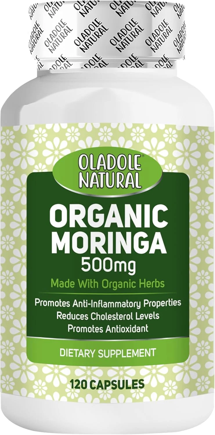 اولادول مورینگا طبیعی 500 میلی گرم - 120 کپسول، مکمل سوپرفود ممتاز برای حمایت از سیستم ایمنی، افزایش انرژی، هضم، متابولیسم، حمایت از شیردهی | غنی از آنتی اکسیدان ها، ویتامین ها و مواد معدنی