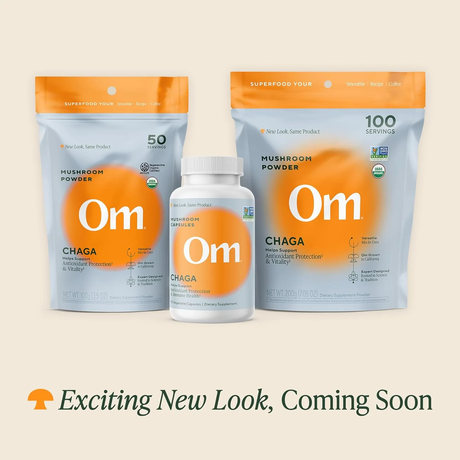 کپسول سوپرفود قارچ چاگا OM، 90 عدد کپسول سوپرفود قارچ چاگا OM، 90 عدد