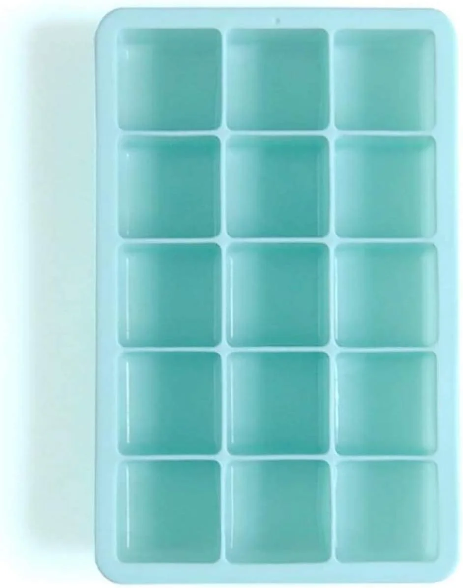 قالب بستنی یخی 15 حفره ای با درب سیلیکونی، قالب یخ با گرید غذایی، مناسب برای تهیه غذای کمکی کودک (رنگ: نارنجی، سایز: 13 x 18.5 x 3.5 سانتی متر)