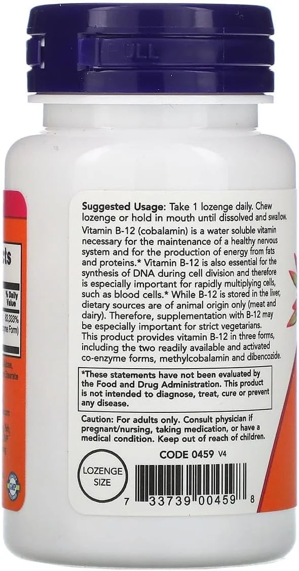 مکمل غذایی B-12 ناو، 100 قرص مکیدنی 2000 میکروگرم مکمل غذایی B-12 ناو، 100 قرص مکیدنی 2000 میکروگرم