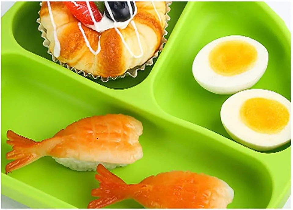 ظروف غذاخوری کودک، مقاوم در برابر شکستن، ظروف مکمل غذای سیلیکونی با مکش زیربندی شده (رنگ : A)