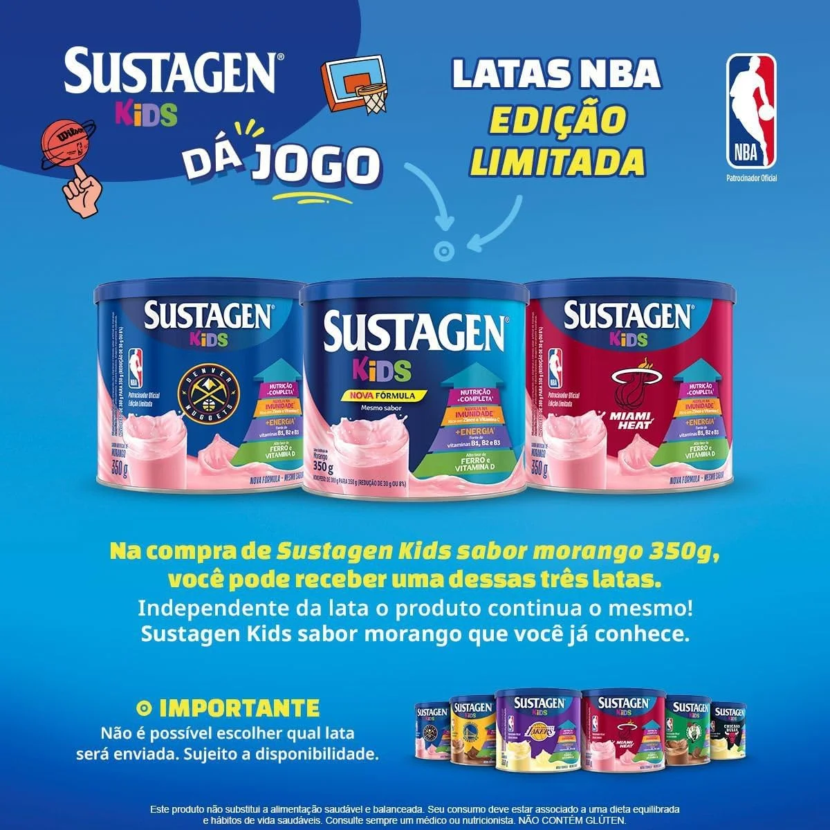 مکمل غذایی کودکان Sustagen با طعم توت فرنگی - قوطی 350 گرمی