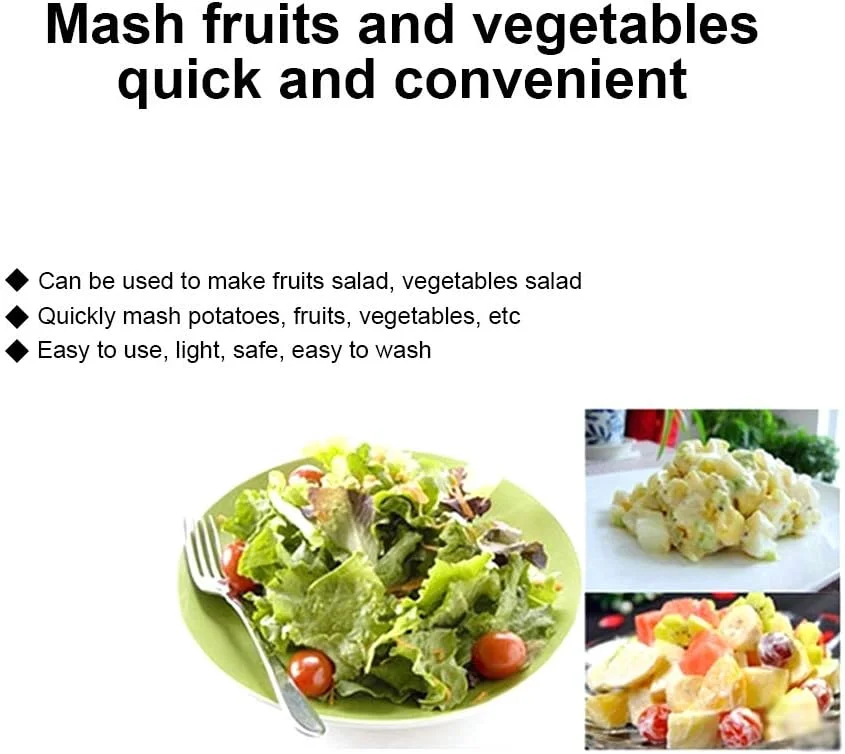 پوره ساز سیب زمینی ضخیم شده Topyond از جنس استیل ضد زنگ - ایده آل برای پوره کردن سیب زمینی، سیب زمینی شیرین، میوه و مکمل های غذای کودک - لوازم آشپزخانه خانگی برای پوره کردن بدون زحمت