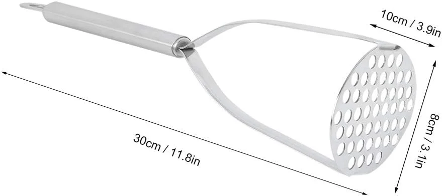 پوره ساز سیب زمینی ضخیم شده Topyond از جنس استیل ضد زنگ - ایده آل برای پوره کردن سیب زمینی، سیب زمینی شیرین، میوه و مکمل های غذای کودک - لوازم آشپزخانه خانگی برای پوره کردن بدون زحمت