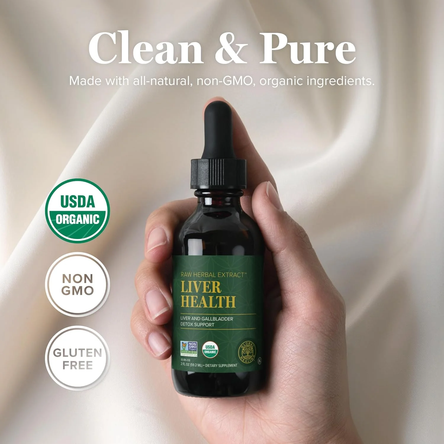 محلول خوراکی گیاهی برای سلامت کبد - پشتیبانی از سم زدایی و عملکرد کبد و کیسه صفرا - عصاره گیاهی خام برای جذب بهتر - 2 Fl Oz محلول خوراکی گیاهی برای سلامت کبد - پشتیبانی از سم زدایی و عملکرد کبد و کیسه صفرا - عصاره گیاهی خام برای جذب بهتر - 2 Fl Oz