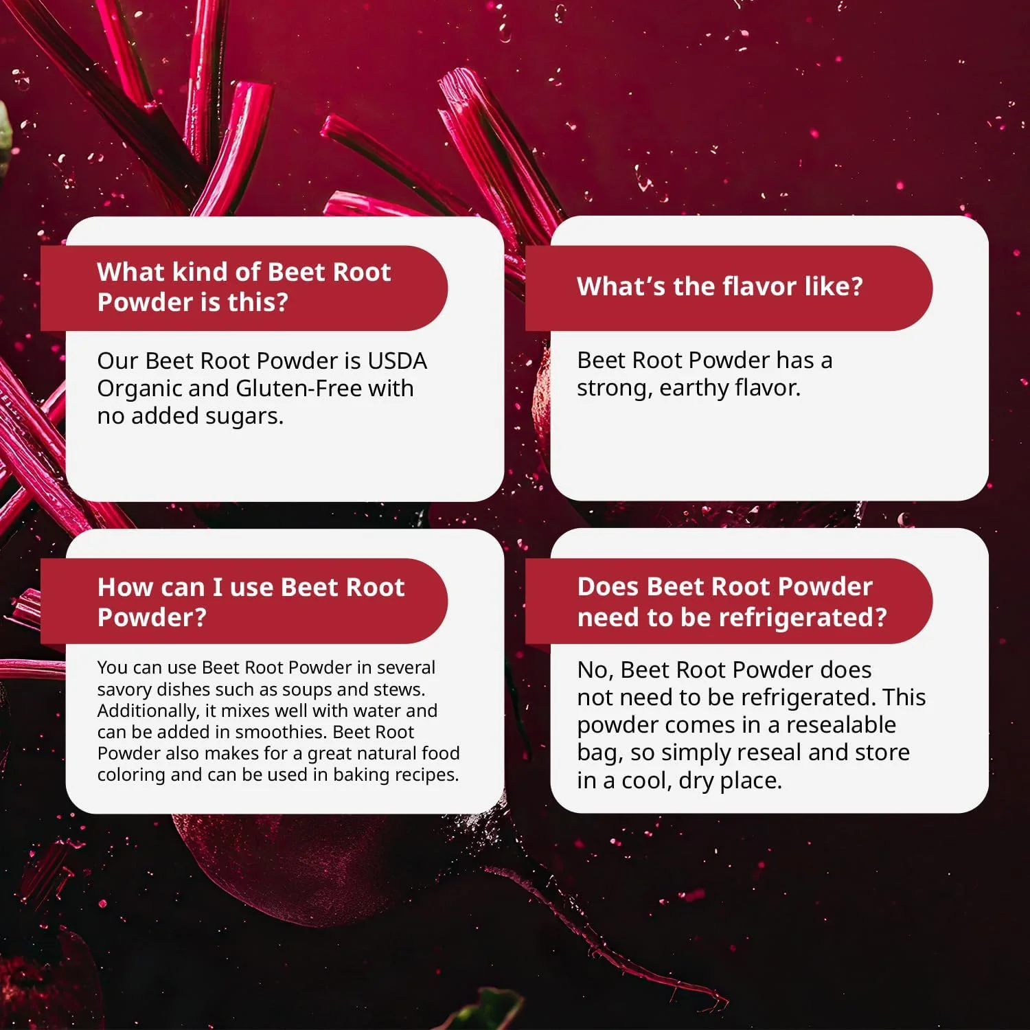 پودر ریشه چغندر ارگانیک کیت نچرالز برای اسموتی، پخت و آبمیوه. ابرغذای چغندر خام و رنگ دهنده طبیعی قرمز خوراکی (226 گرم، غیر تراریخته، طعم خاکی)