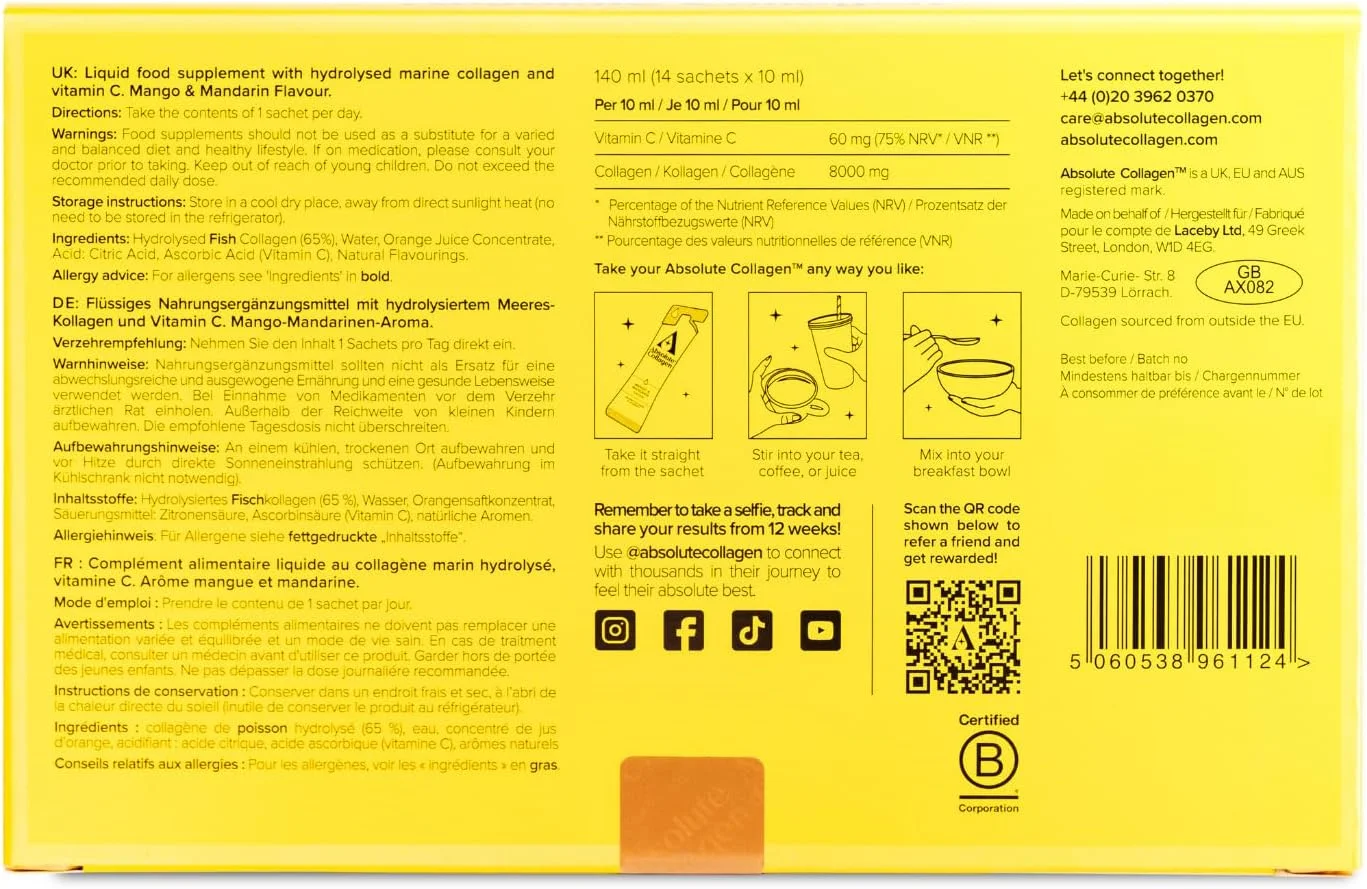 مکمل کلاژن مایع دریایی برای زنان با طعم انبه و نارنگی مکمل کلاژن مایع دریایی برای زنان با طعم انبه و نارنگی