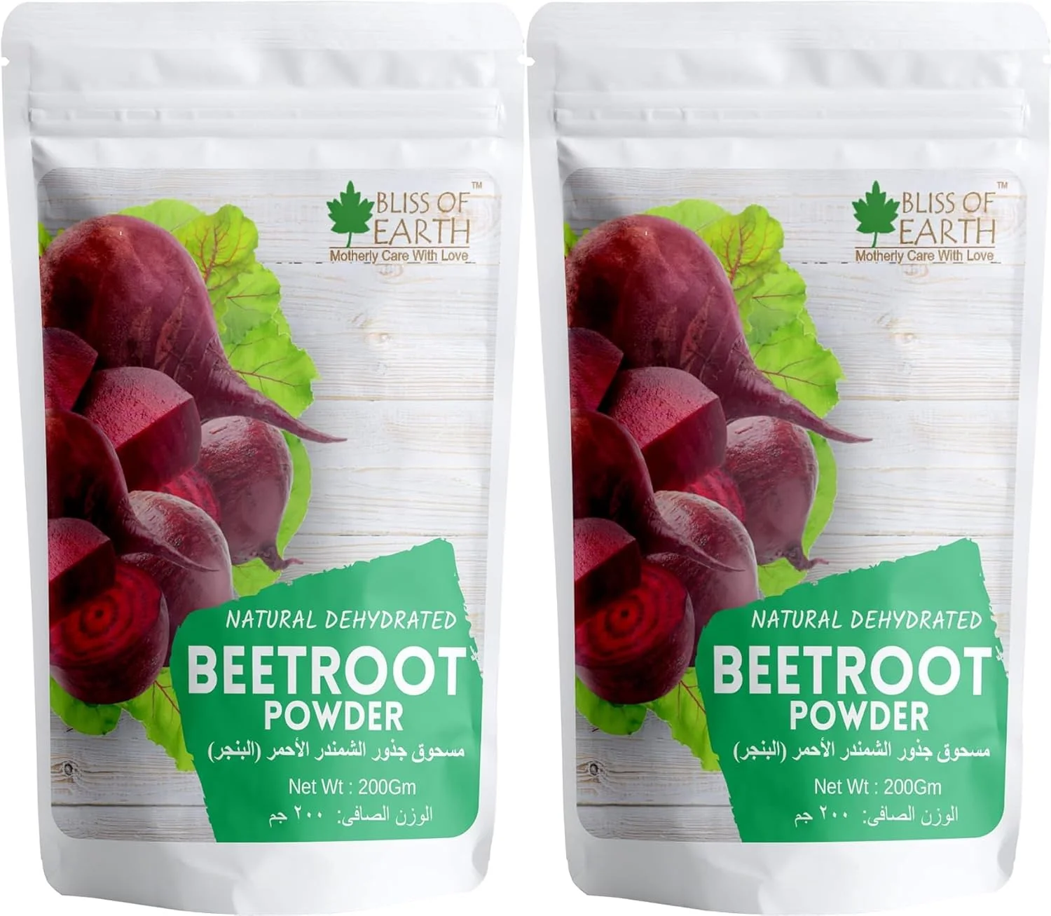 پودر مکمل چغندر قرمز Bliss of Earth برای نوشیدنی، آبمیوه، صورت، مو و پوست، افزایش انرژی، تقویت کننده نیتریک اکسید، سوپرفود پودری برای قلب و بدن سالم 200 گرمی (بسته 2 عددی)