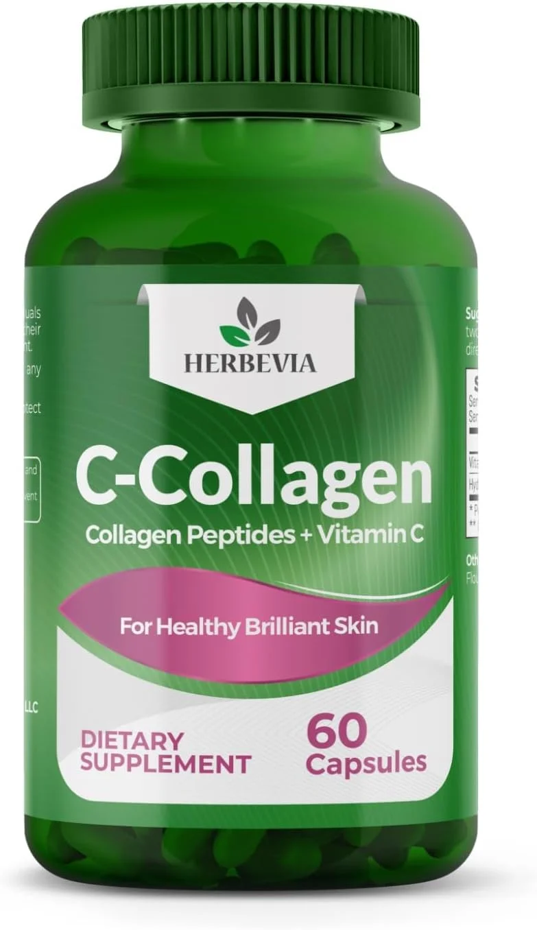 کپسول C-کلاژن | کلاژن هیدرولیز شده و ویتامین C | پوست درخشان، موهای سالم، ناخن ها و مفاصل | مکمل ضد پیری برای بزرگسالان | دارای گواهی حلال | بدون GMO | 60 کپسول کپسول C-کلاژن | کلاژن هیدرولیز شده و ویتامین C | پوست درخشان، موهای سالم، ناخن ها و مفاصل | مکمل ضد پیری برای بزرگسالان | دارای گواهی حلال | بدون GMO | 60 کپسول