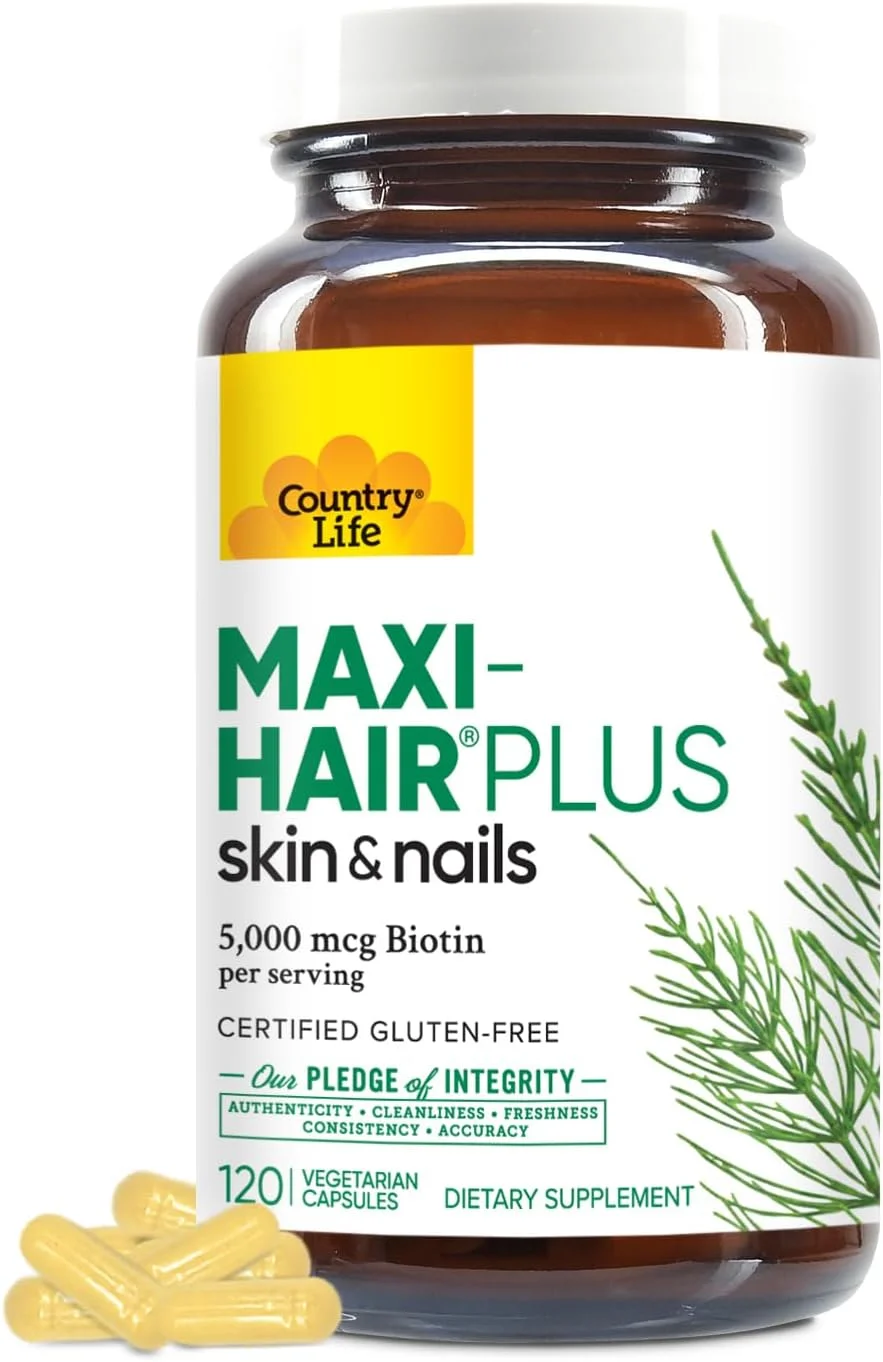 کپسول های تقویت مو، پوست و ناخن Country Life Maxi-Hair Plus، بسته 120 عددی کپسول های تقویت مو، پوست و ناخن Country Life Maxi-Hair Plus، بسته 120 عددی