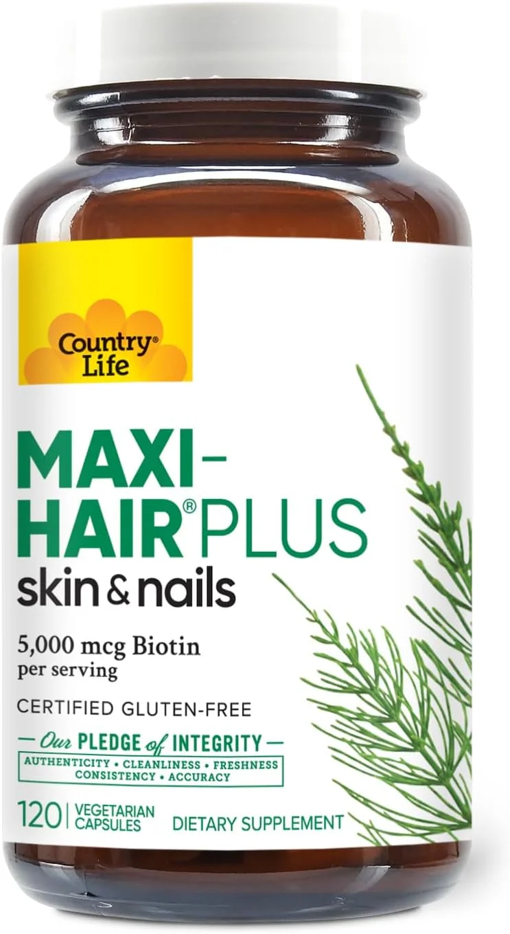 کپسول های تقویت مو، پوست و ناخن Country Life Maxi-Hair Plus، بسته 120 عددی کپسول های تقویت مو، پوست و ناخن Country Life Maxi-Hair Plus، بسته 120 عددی