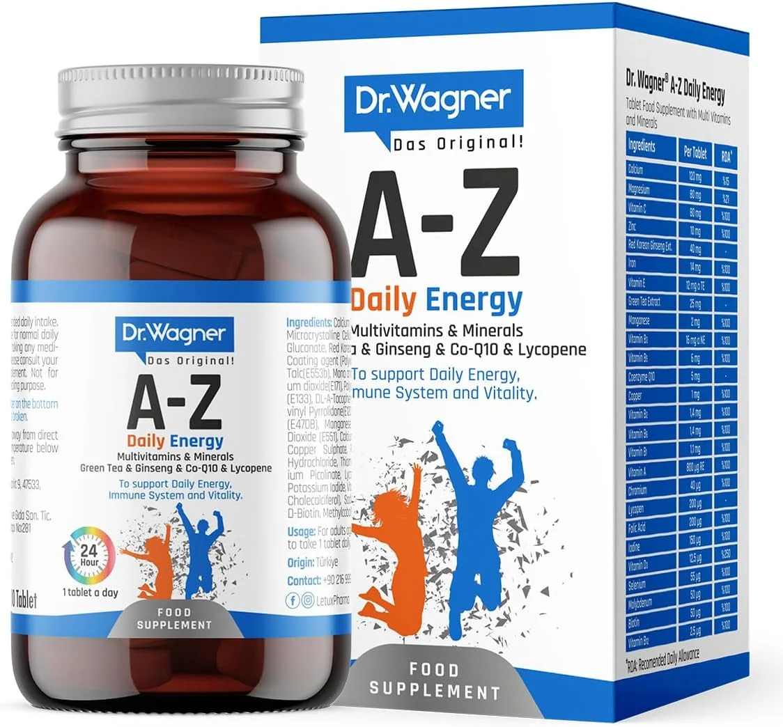 مولتی ویتامین و مواد معدنی انرژی روزانه A-Z برای انرژی روزانه - بهبود سلامت ایمنی و مغز - پشتیبانی از سلامت پوست، مو و ناخن مولتی ویتامین و مواد معدنی انرژی روزانه A-Z برای انرژی روزانه - بهبود سلامت ایمنی و مغز - پشتیبانی از سلامت پوست، مو و ناخن