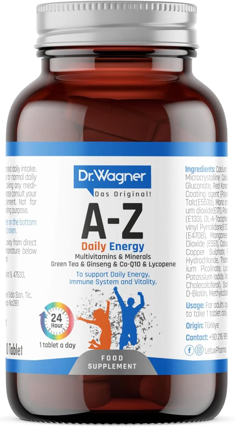 مولتی ویتامین و مواد معدنی انرژی روزانه A-Z برای انرژی روزانه - بهبود سلامت ایمنی و مغز - پشتیبانی از سلامت پوست، مو و ناخن