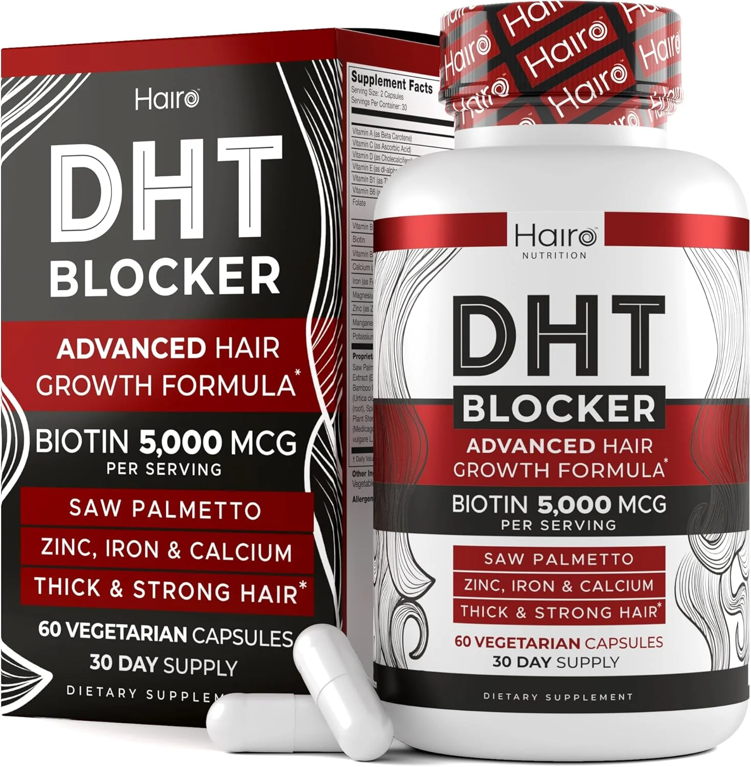مکمل رشد مو Hairo Nutrition DHT Blocker - بیوتین و سائو پالمتو با قدرت بالا برای رشد مجدد - درمان های طبیعی ریزش مو برای زنان و مردان - کمک به تحریک رشد فولیکول مکمل رشد مو Hairo Nutrition DHT Blocker - بیوتین و سائو پالمتو با قدرت بالا برای رشد مجدد - درمان های طبیعی ریزش مو برای زنان و مردان - کمک به تحریک رشد فولیکول