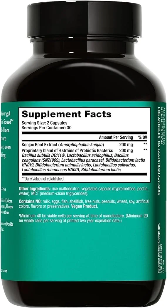 مکمل پروبیوتیک HUM Skin Squad برای پوست شفاف و سلامت روده - پروبیوتیک های میکروبیوم برای پوست دارای مشکل و جوش (60 کپسول گیاهی، تامین 30 روزه) مکمل پروبیوتیک HUM Skin Squad برای پوست شفاف و سلامت روده - پروبیوتیک های میکروبیوم برای پوست دارای مشکل و جوش (60 کپسول گیاهی، تامین 30 روزه)