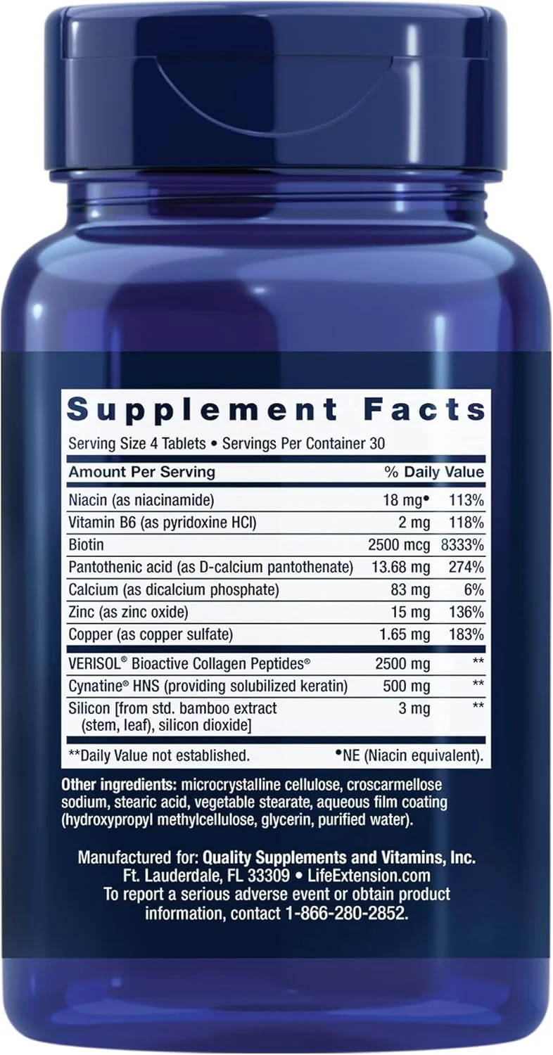 فرمول کلاژن پلاس مو، پوست و ناخن لایف اکستنشن - تقویت سلامت کلاژن و کراتین - حاوی نیاسین، ویتامین B6، بیوتین، کلسیم و روی - غیر GMO - 120 عدد (بسته 1 عددی) فرمول کلاژن پلاس مو، پوست و ناخن لایف اکستنشن - تقویت سلامت کلاژن و کراتین - حاوی نیاسین، ویتامین B6، بیوتین، کلسیم و روی - غیر GMO - 120 عدد (بسته 1 عددی)