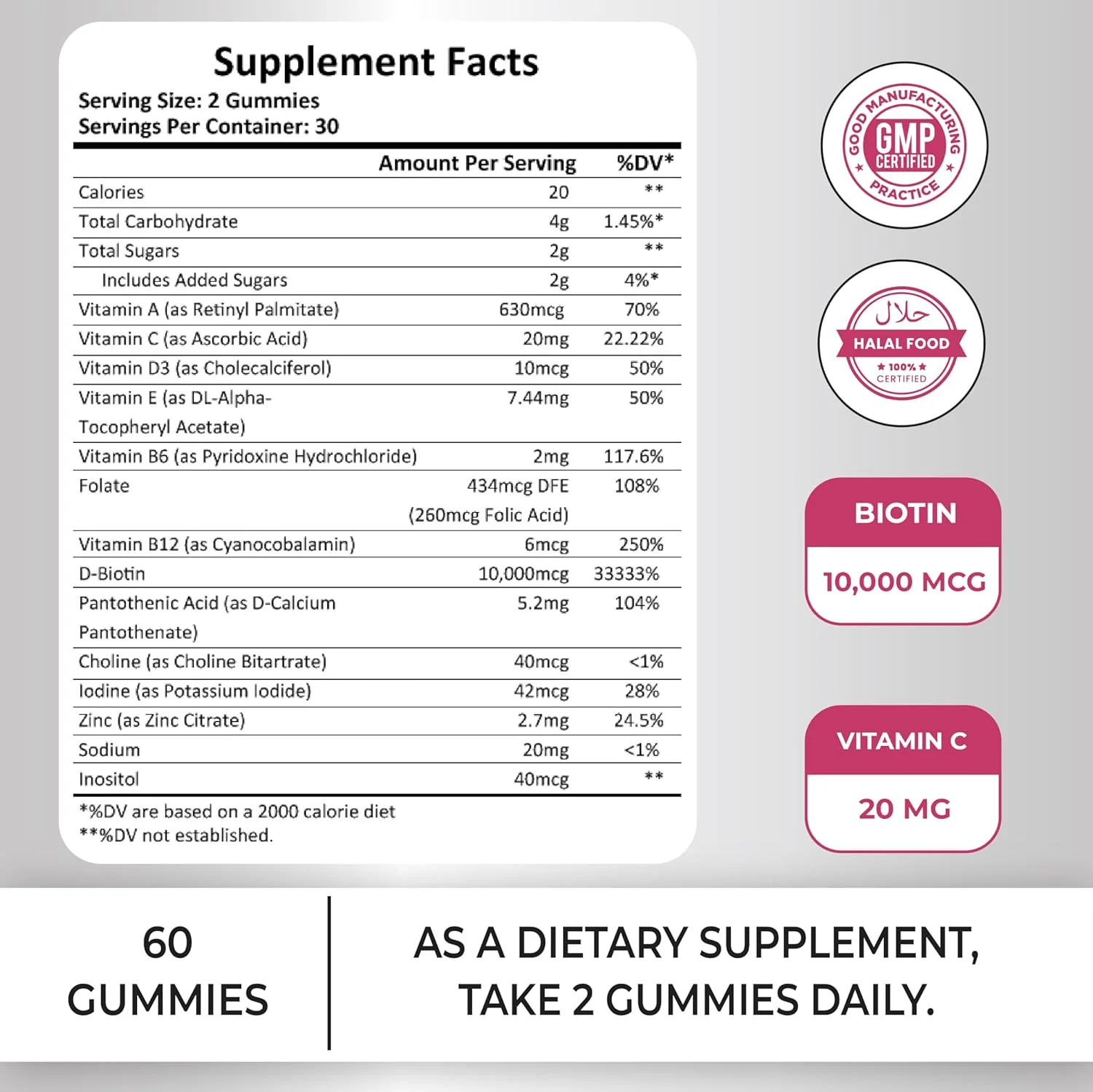 ویتامین های مو Lilfull برای رشد مو - مخلوط مولتی ویتامین بیوتین 10000 میکروگرم | رشته های قوی تر و ضخیم تر، رشد سریع تر، پوست و ناخن های سالم تر، کاهش شکستگی - 60 پاستیل ویتامین های مو Lilfull برای رشد مو - مخلوط مولتی ویتامین بیوتین 10000 میکروگرم | رشته های قوی تر و ضخیم تر، رشد سریع تر، پوست و ناخن های سالم تر، کاهش شکستگی - 60 پاستیل